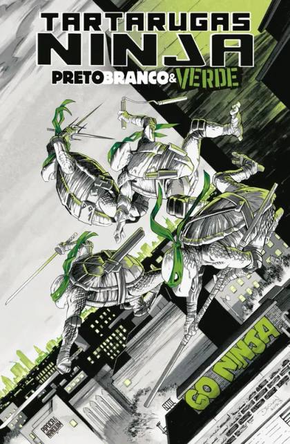 Capa de Tartarugas Ninja: Preto, Branco e Verde