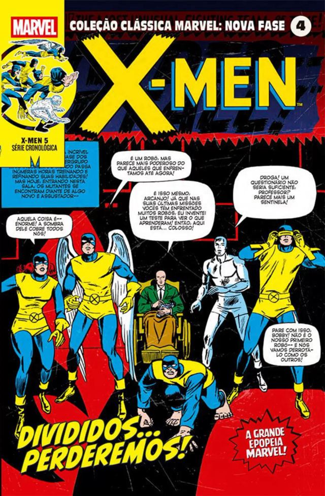 Capa de Coleção Clássica Marvel: Nova Fase Vol. 04 - X-Men 5 - Divididos... Perderemos!