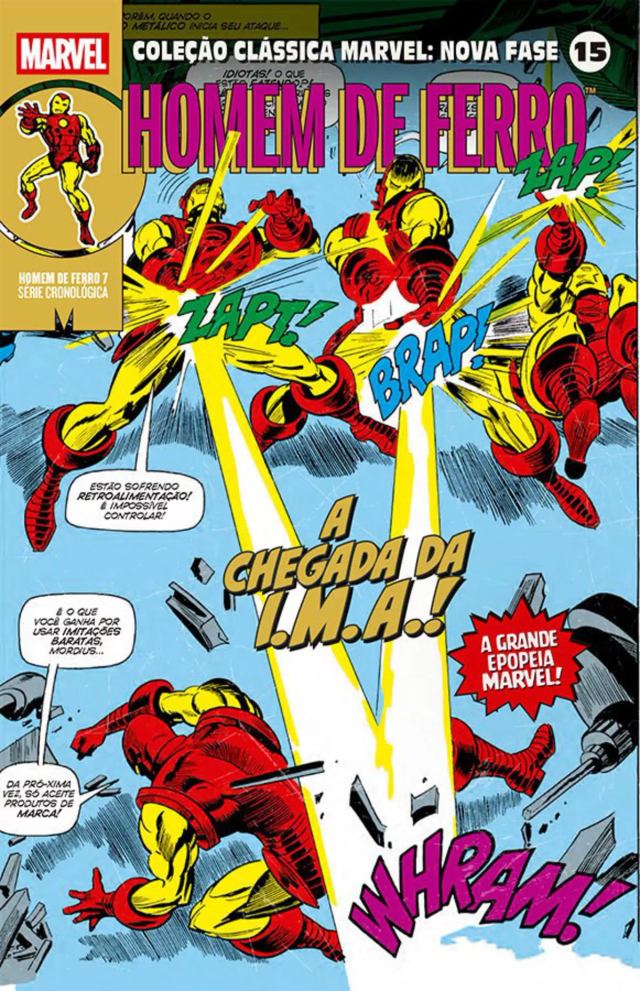 Capa de Coleção Clássica Marvel: Nova Fase Vol. 15 - Homem De Ferro 8 - A Chegada Da I.M.A.!