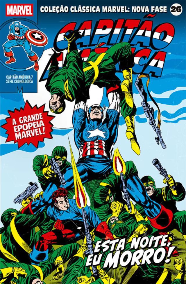 Capa de Coleção Clássica Marvel: Nova Fase Vol. 26 - Capitão América 7 - Esta Noite, Eu Morro!