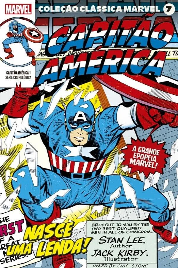 Capa de Coleção Clássica Marvel Vol. 7 - Capitão América Vol. 1