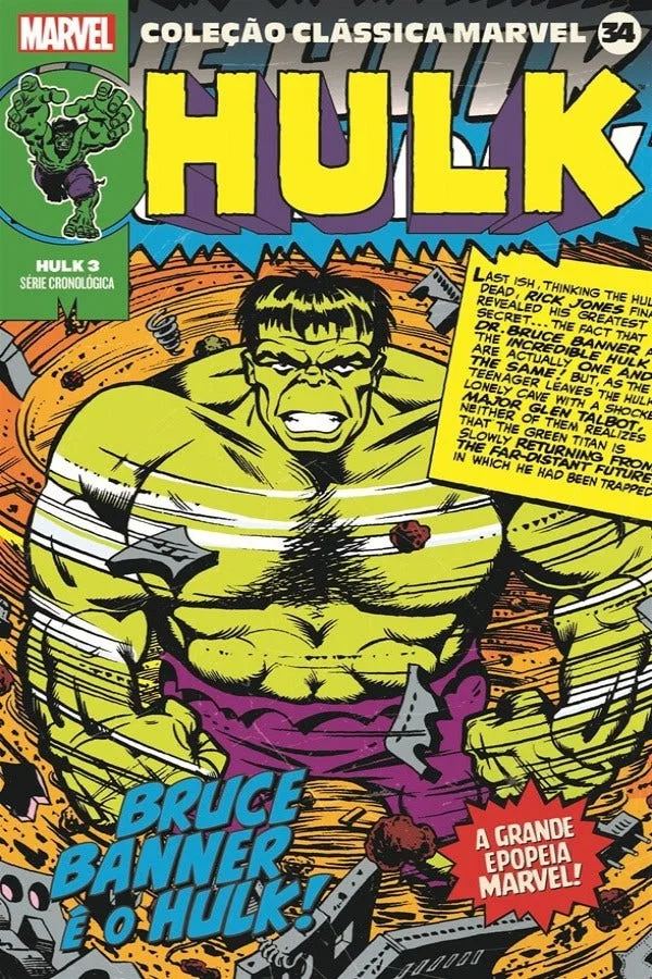 Capa de Coleção Clássica Marvel Vol. 34 - Hulk Vol. 3